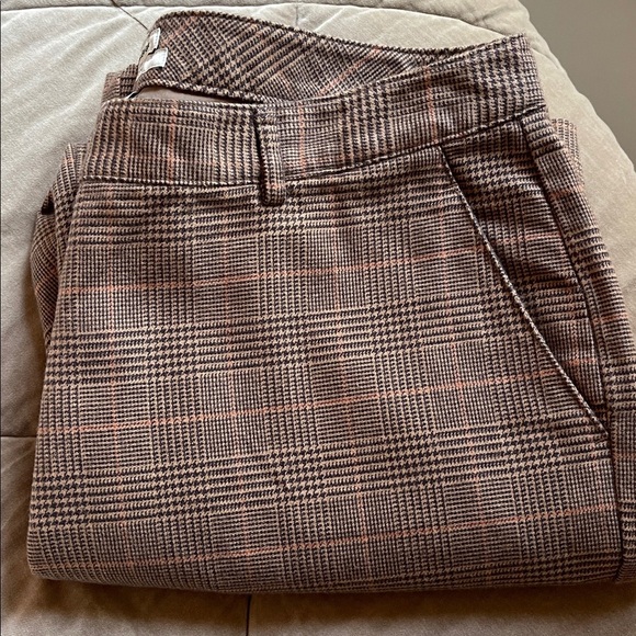 L.L. Bean Pants - L.L.Bean Classic Fit Glen Plaid Wool Trousers Brown Petite 16 GUC Heritage Look